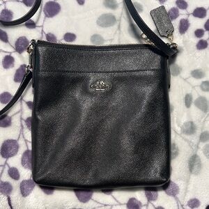New-Never carried Coach Black Leather Crossbody Bag
